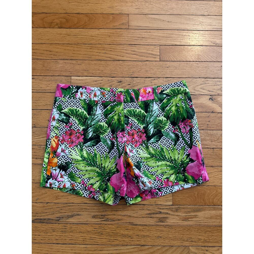Cynthia Rowley Tropical Floral Shorts Womens Size 8 High Waist Resort Vacation - Picture 1 of 5